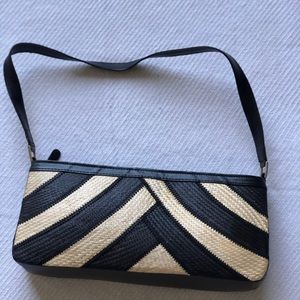 Black and Natural Rattan shoulder bag